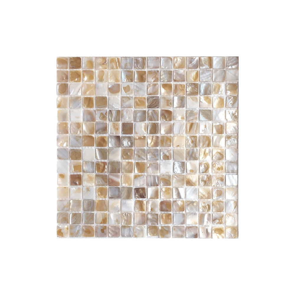 โมเสคเปลือกหอย TIMELESS TILES รุ่น PEARL SEASHELL MOSAIC 30 X 30 ซม. สีขาวน้ำตาล AMBER BROWN ทรงสี่เหลี่ยมจัตุรัส ผิวเงา_0